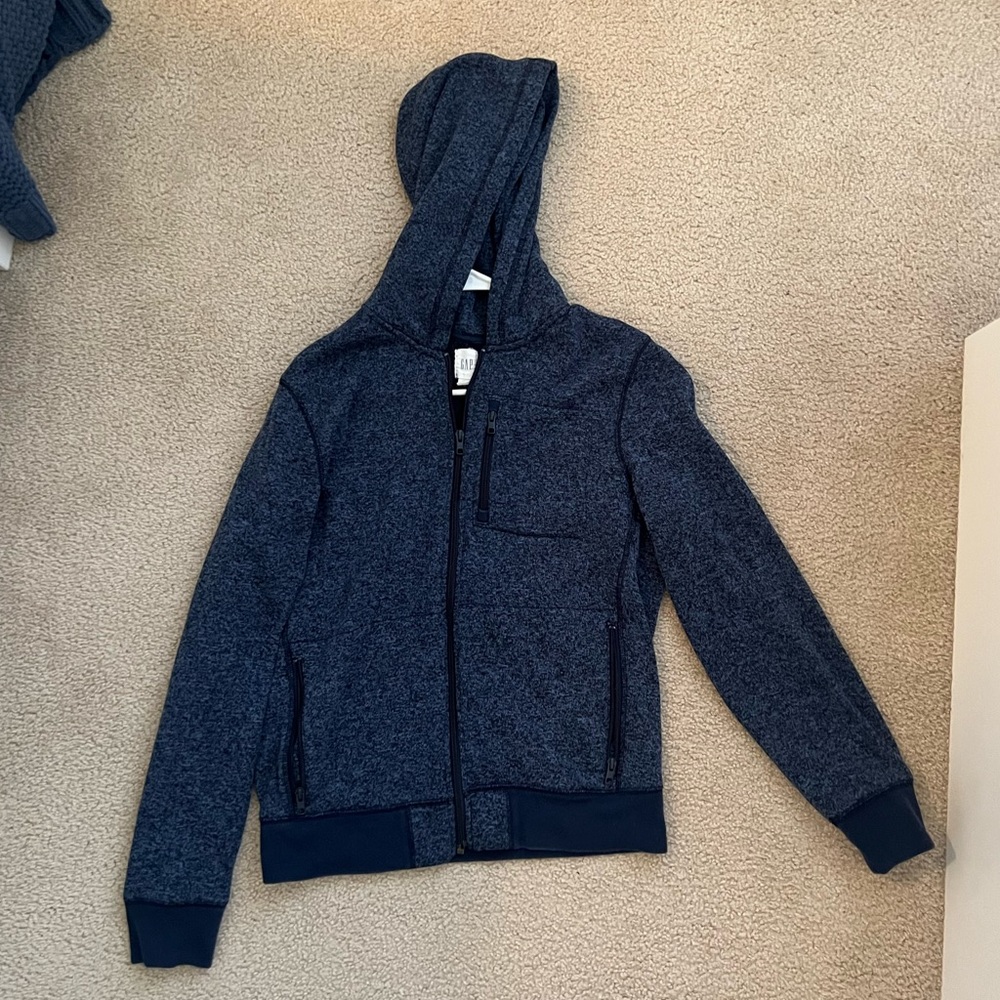 Heathered Navy Zip-Up Gap Sweatshirt, Size M